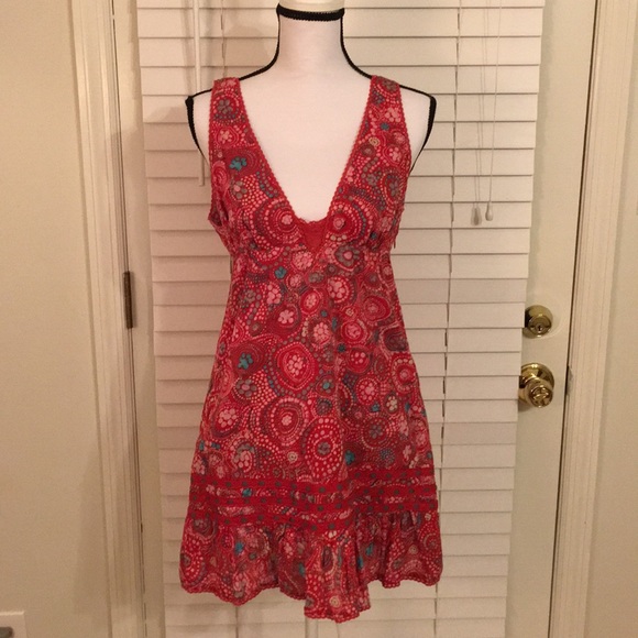 Free People Dresses & Skirts - Free People Red Eyelet Lace Dress